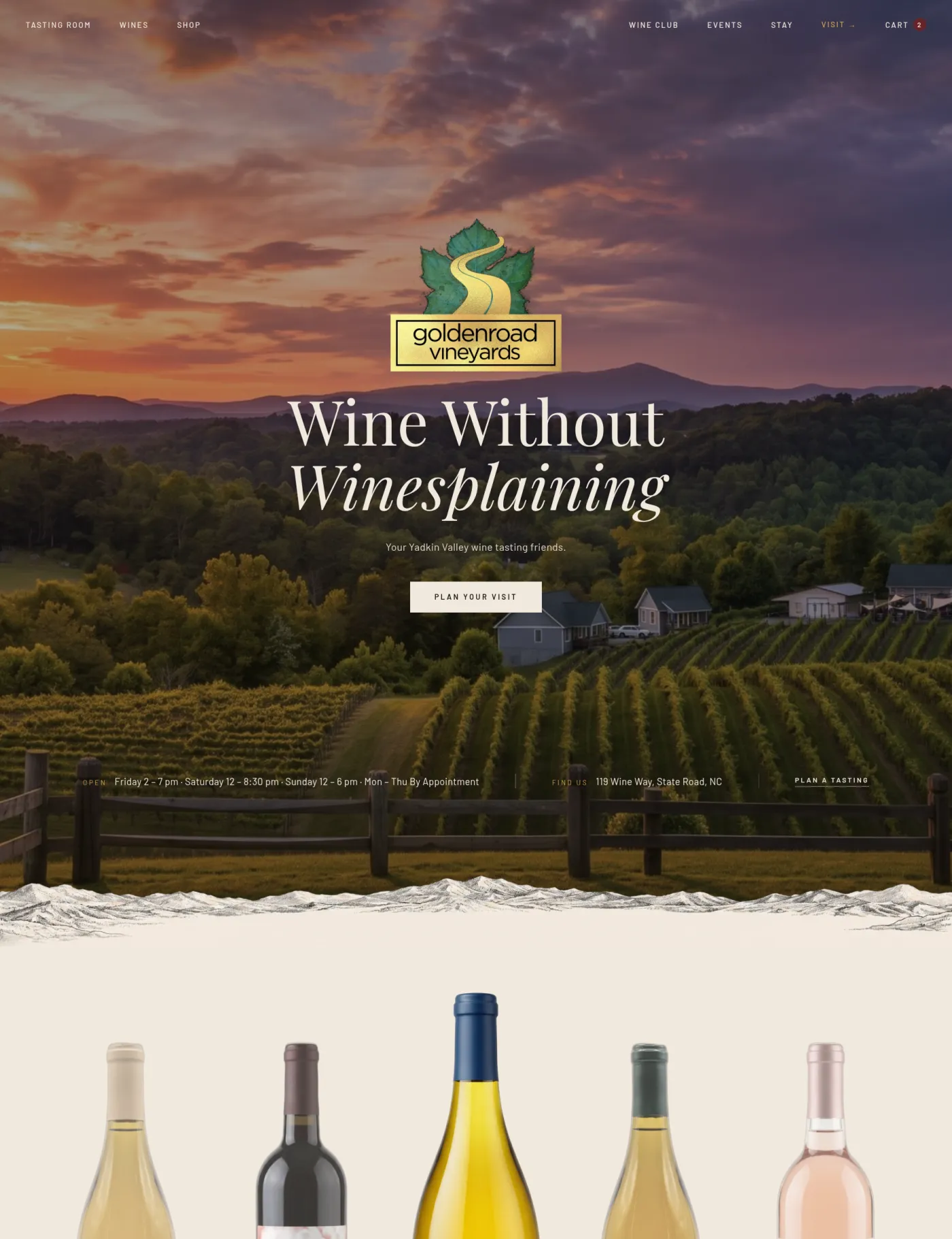 Golden Road Vineyards homepage